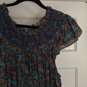 DOEN Autumn Floral Smocked Dress